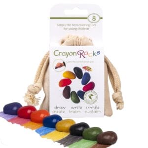 Crayon rocks 8 pastelli a cera in un sacchetto di cotone